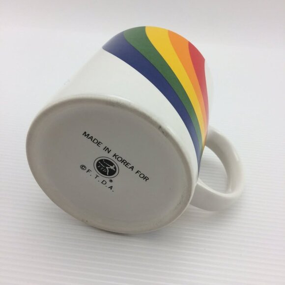 Vintage FTDA Rainbow Coffee Tea Mug Cup Made in Korea LGBTQ Pride - Picture 7 of 9